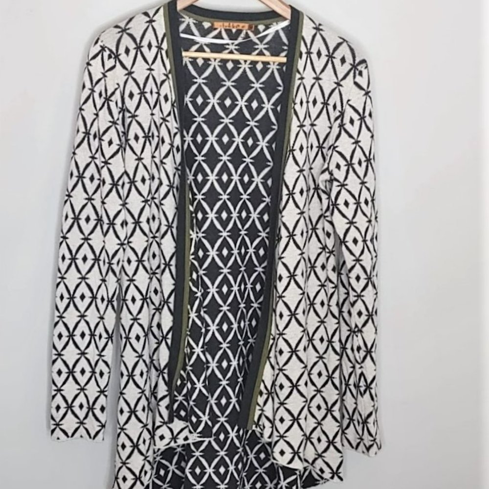 Belldini Open Front Abstract Drapey Cardigan Swea… - image 2